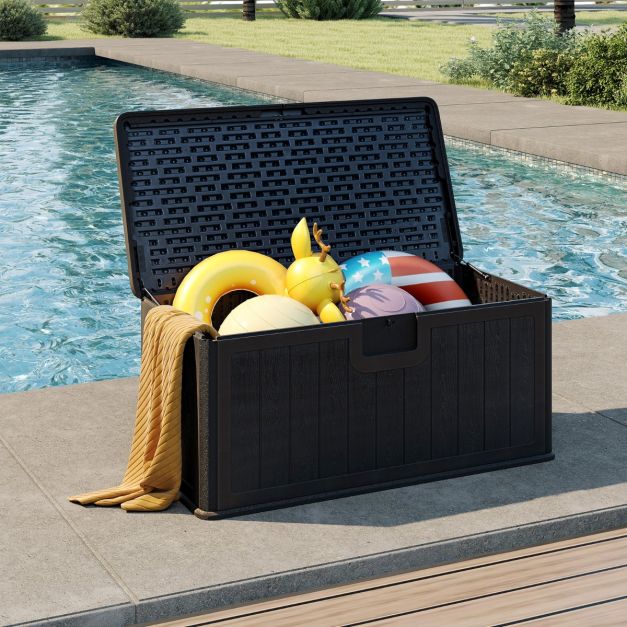 Coast 378L Gartenbox / Aufbewahrungsbox - Wasserdicht, abschließbar, multifunktional - Schwarz