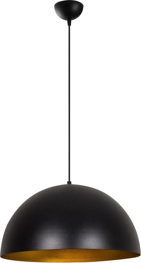 Moderne Pendelleuchte schwarz gold 50 cm | Kante