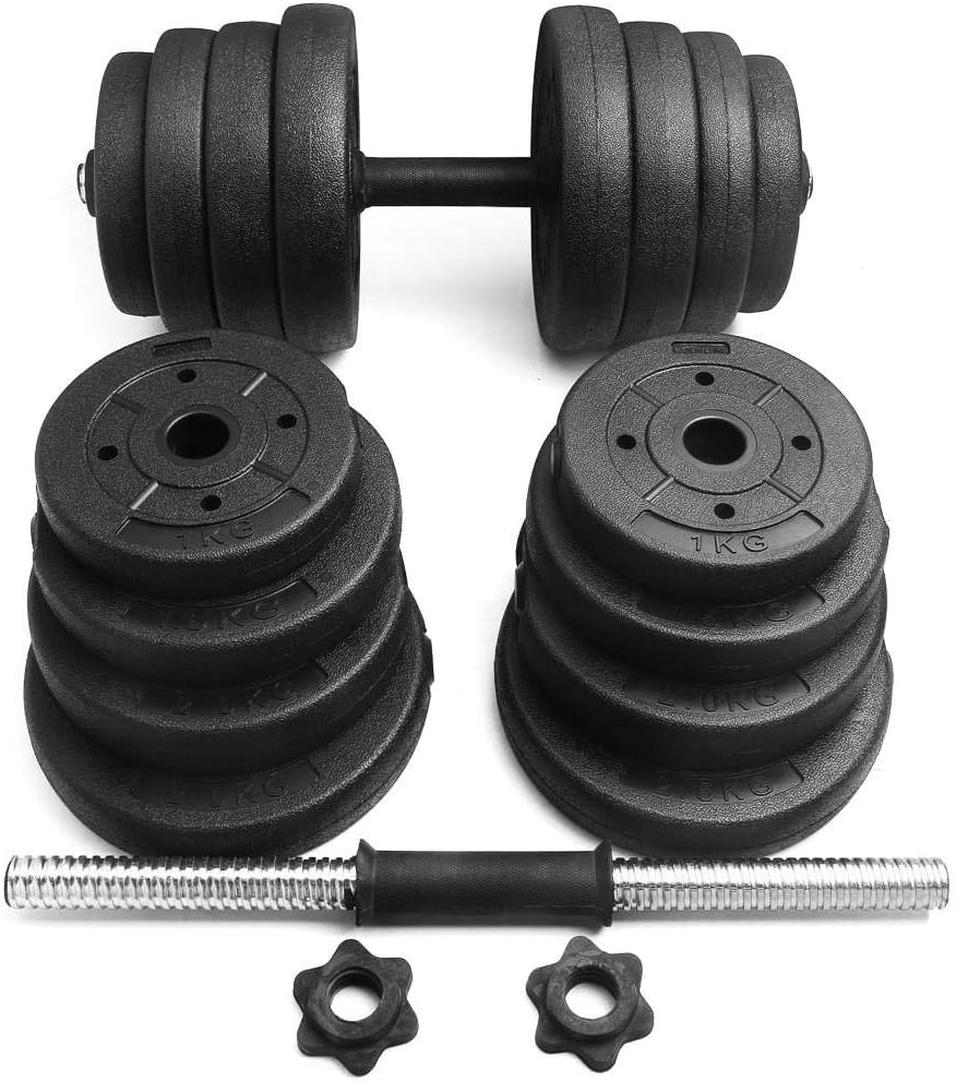 Yaheetech 2er-Set Kurzhanteln - 30 KG - rutschfester Griff - verstellbar - schwarz