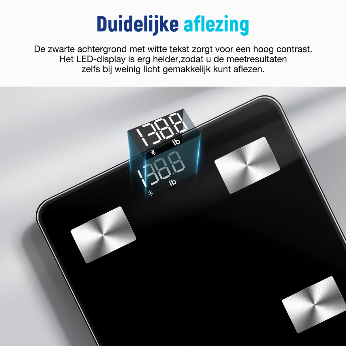 Arboleaf CS20N Intelligente Personenwaage – Bluetooth – 14 Körpermesswerte – BMI- und Muskelmasseanalyse – App – Schwarz