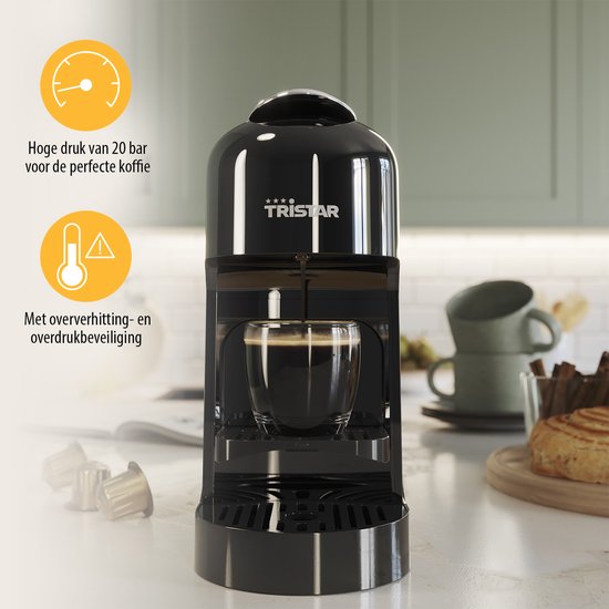 Tristar CM-2302 – Kaffeekapselmaschine – Kompatibel mit Nespresso – 0,8 l – 1400 W – Kompakt und benutzerfreundlich