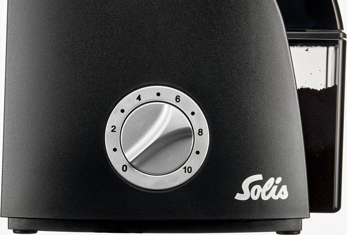 Solis Scala Zero Static 1662 Kaffeemühle - Elektrische Kaffeemühle - Kaffeemühle mit 24 Mahlgradeinstellungen - Antistatisch - Schwarz