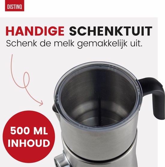 DistinQ® Milchaufschäumer - Induktions-Milchaufschäumer elektrisch mit Display - Elektrischer Milchaufschäumer spülmaschinenfest - Zum Aufschäumen und Erhitzen