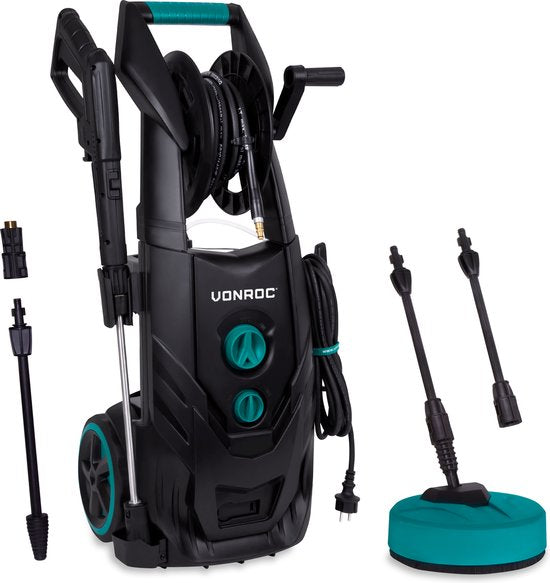 VONROC - Hochdruckreiniger - V25-2 - 2500W - 195 bar - 468 l/h - inkl. 8m Schlauch - Schwarz/Blau