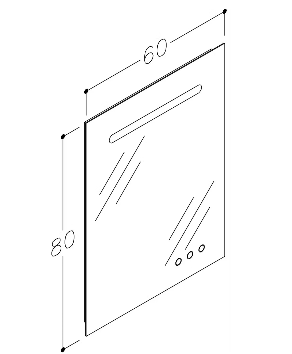 Kame Match Smart-Badezimmerspiegel – 60 cm – Mattgrau – Mit LED-Beleuchtung, Bluetooth-Lautsprechern und Antibeschlagfunktion