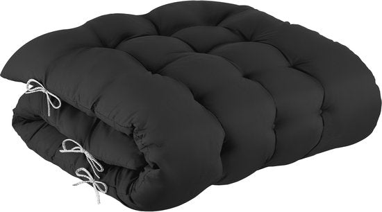 tectake® Klappbarer Liegestuhl Cloud mit Sonnenschirm - Gartenstuhl mit Tisch - Getränkehalter - stufenlos verstellbar - für Balkon, Camping oder Garten - Relaxsessel mit extra dickem Kissen - Strandkorb - Liege - verschiedene Farben - Schwarz
