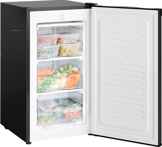 KitchenBrothers Gefrierschrank - 64L - Kompakte Tischplatte - 3 Gefrierschubladen - Gefrierschrank - Freistehend - Schwarz