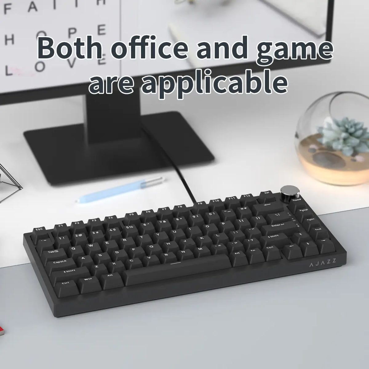 AJAZZ AK820 Mechanische Tastatur – 75 % – US-QWERTY – Schwarz