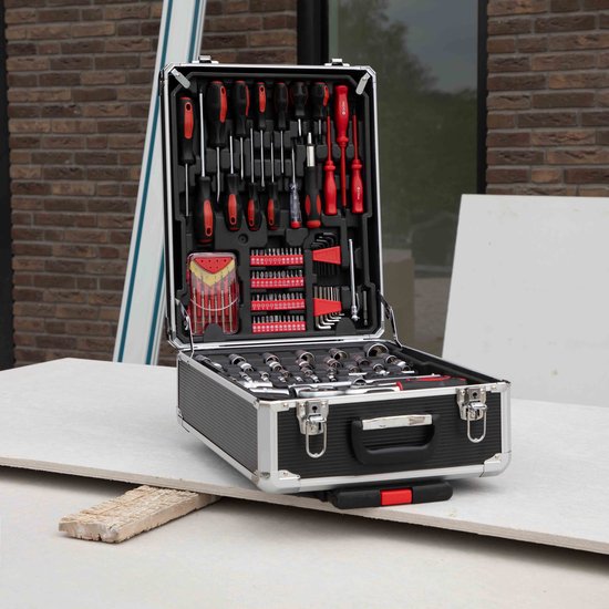ALDORR Tools – 152 - Teiliges Werkzeugset im Koffer – Werkzeugkasten – Gefüllter Werkzeugkoffer – Werkzeugkiste – Schraubendreherset – Aluminium – Handwerkzeug – Basiswerkzeug – Mit Drehmomentschlüssel mit Ratsche – Geschenk für Männer - Einweihungsgesche