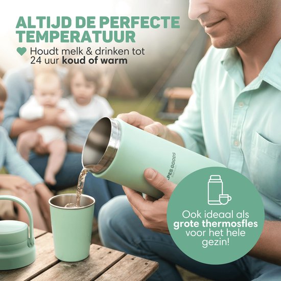 Vulpes Goods® BabyCare - Milchkühler für unterwegs - Tragbarer Muttermilchkühler - Edelstahlflasche 750ml + 2x 300ml BPA-freie Flaschen - Bis zu 24h Kühlung - Tragbarer Muttermilchkühler - Ohne Strom oder Eis - Kompakt & auslaufsicher