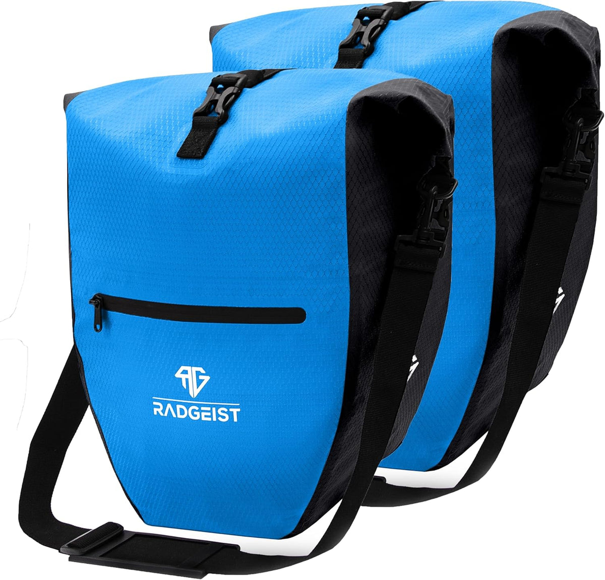 RADGEIST Gepäckträgertasche - Tasche für Fahrradträger - Gepäcktasche wasserdichte Umhängetasche (blau 28L, 2er Set)