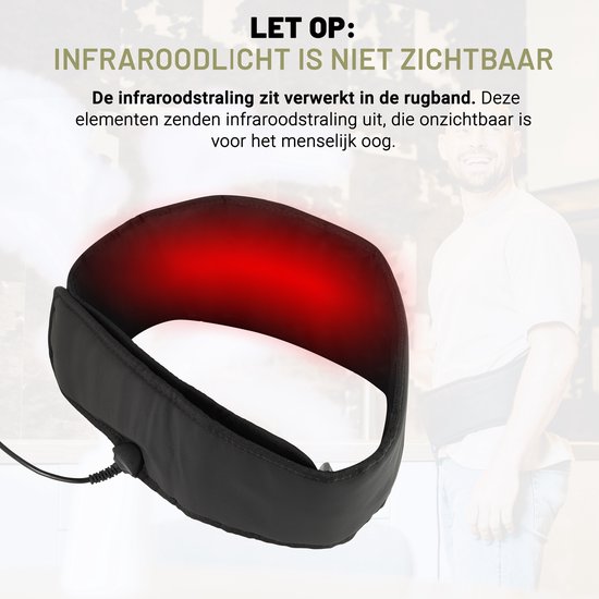LIROMA® Tragbares Infrarot-Rückenband - Unterer Rücken, Schultern, Beine - Infrarot-Therapie - Fern-Infrarot - Infrarot-Lampe - Schlankheits-Band - Fitness-Gürtel - Wärmeband - Rotlicht-Therapie - Rotlicht-Therapie