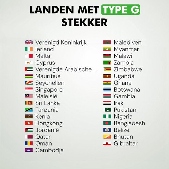 Travelhawk Reisestecker England - Reisestecker UK - Typ G - Ideal für Reisen in England, Schottland, Malta, Singapur, Hongkong und Malaysia - 2 Stück - Weiß