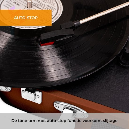 Denver - VPL120 - Plattenspieler - mit Lautsprecher - inkl. PC-Software - Autostopp - Braun