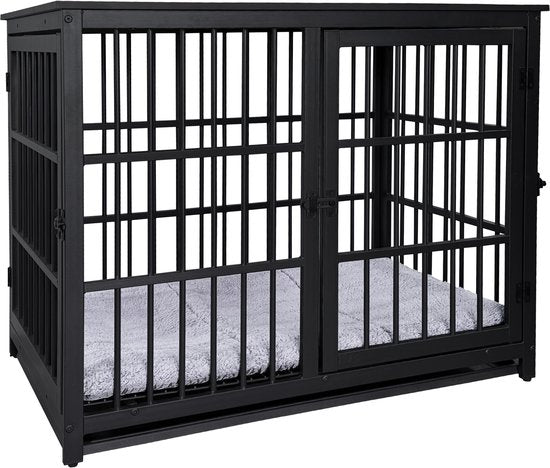 Hundebox – Box für kleine und mittelgroße Hunde – Hundehütte – für den Innenbereich – inklusive Hundekissen – 91 cm x 60 cm x 74 cm