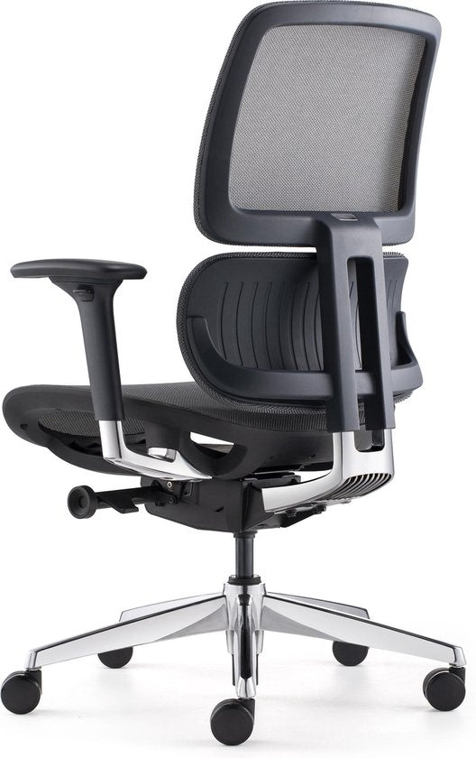 BENS 839DCR-Synchro-3 - Luxuriöser ergonomischer Bürostuhl - Schwebesitz - Fußstütze aus poliertem Aluminium - GREENGUARD GOLD - Entspricht den Normen NEN-EN1335 & ARBO