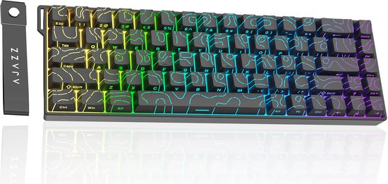 Ajazz AK680 V2 HE – 65 % kabelgebundene Gaming-Tastatur – magnetische Tasten – Hall-Effekt – Rapid Trigger – QWERTY – schwarze Konturlinie