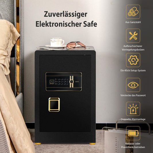 Coast Safe Tresor 42,5 L Schranktresor Stahl-Heimsafe mit digitalem Tastenfeld und Schlüsselschloss