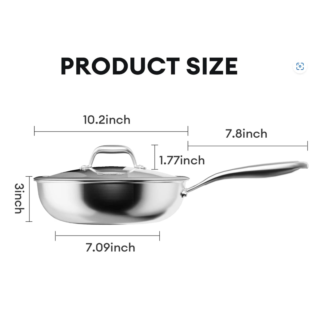COOKER KING Wokpfanne – 26 cm – 3-lagiges Edelstahl – Antihaftbeschichtung