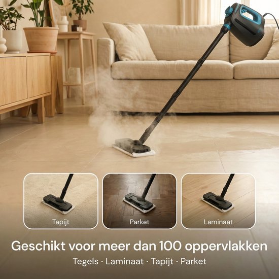 CleanKoala 2-in-1-Dampfreiniger – 15 Sekunden Aufheizzeit – 30 Minuten Dampfreinigung – inkl. 12 Zubehörteile und 3 zusätzliche Tücher