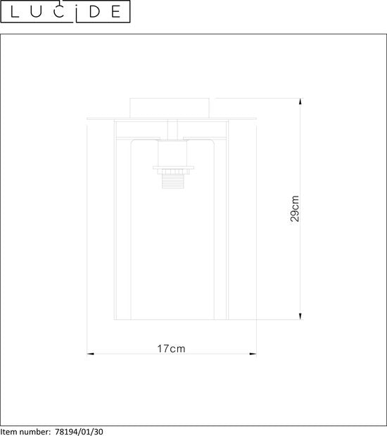 Lucide DOUNIA Deckenleuchte – Ø 17 cm – E27 – Schwarz