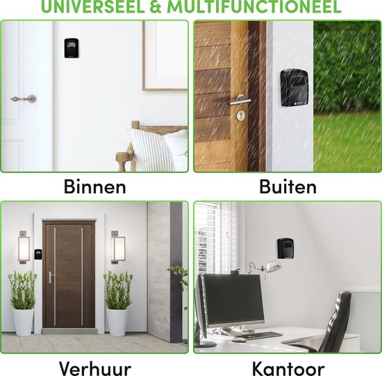 Happy Goods Schlüsseltresor für draußen & drinnen - Schwarz - 12x9x4 cm - Schlüsseltresor mit Code für draußen - Wasserfest - Safe mit Zahlenschloss