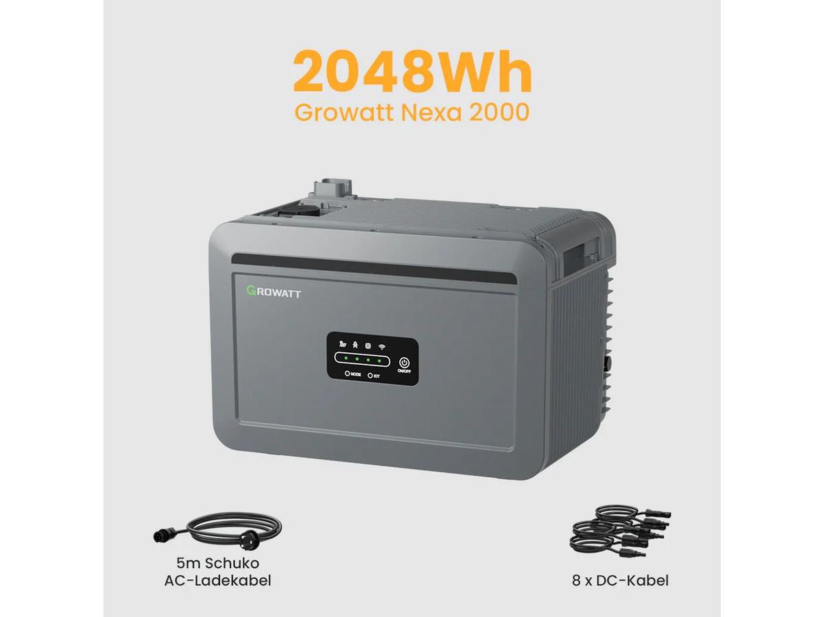 Growatt Nexa 2000 Heimbatterie – Erweiterungsmöglichkeit – Kompaktes Design