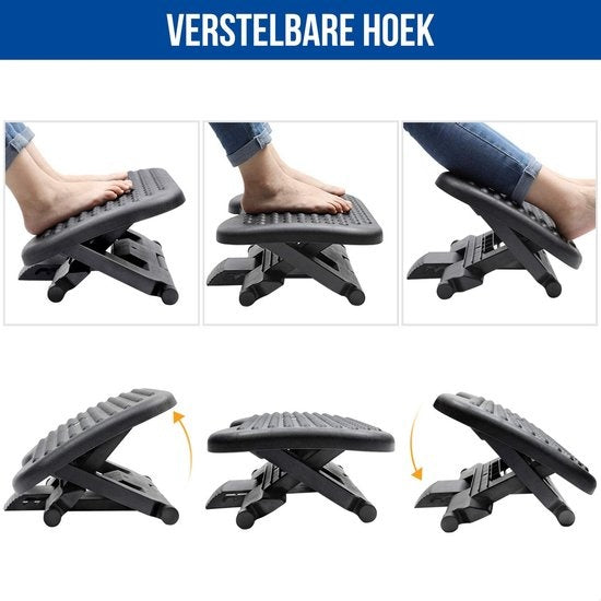 Strex Fußstütze Ergonomisch - Verstellbar - Anti-Rutsch - 34 x 44 x 11 cm - Schwarz