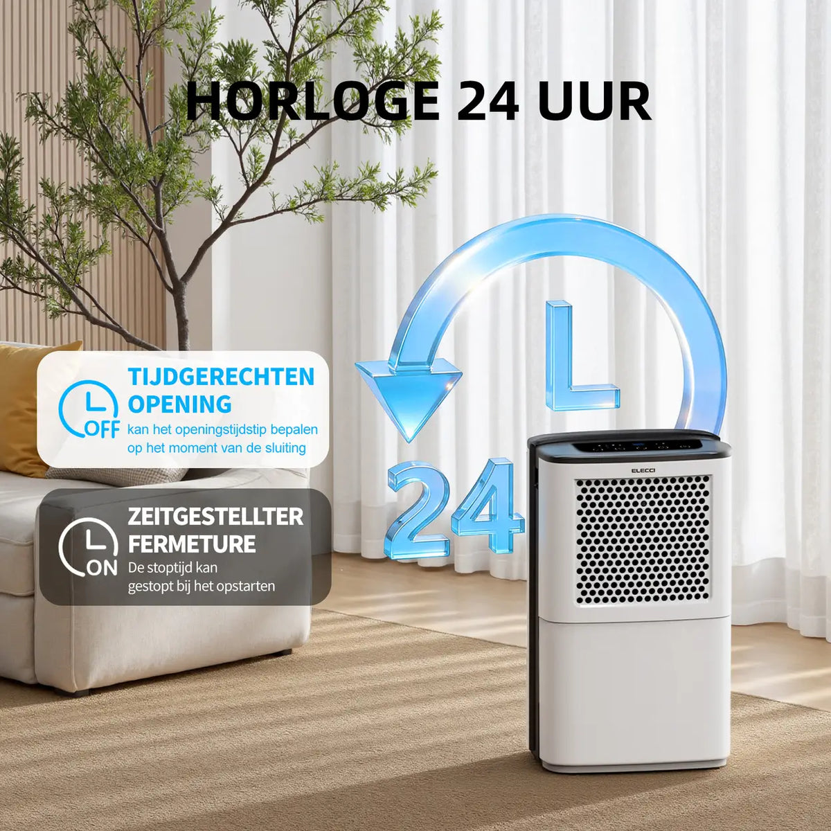 ELECCI Luftentfeuchter 12 l/Tag – 3,8 l Wassertank – R290