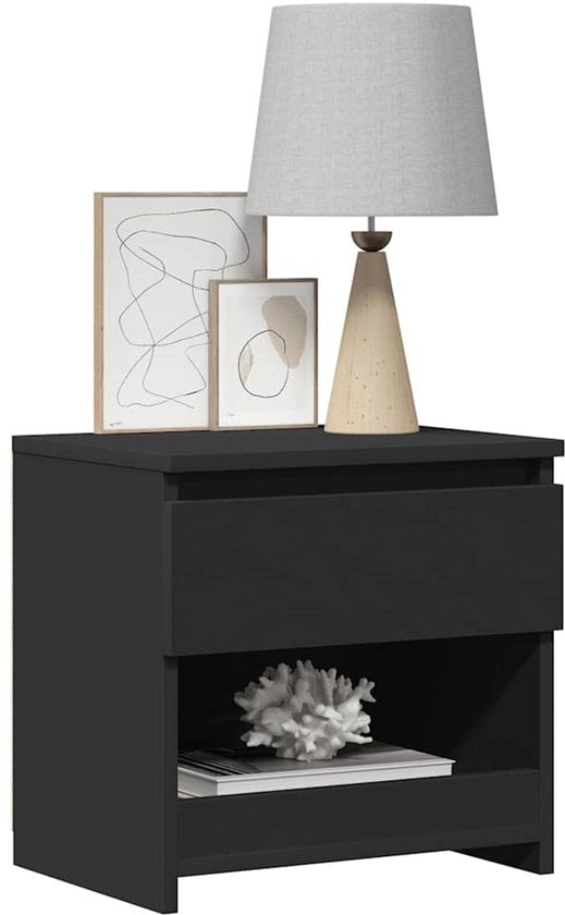 vidaXL – Nachttische – 2er-Set – 40 x 30 x 39 cm – bearbeitet – Holz – schwarz