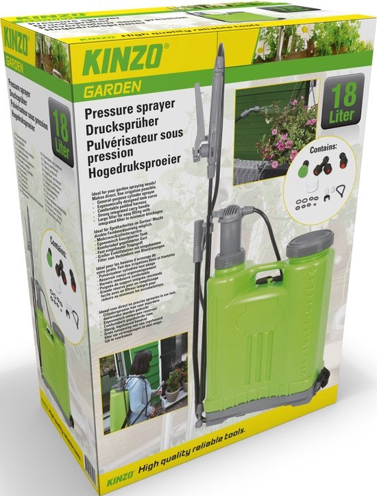 Kinzo Garden Hochdruck-Sprühgerät - 18 Liter - ergonomisches Design