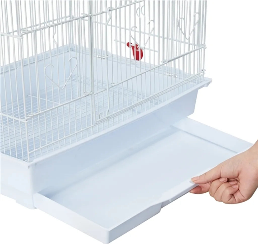 Yaheetech Vogelkäfig - 46x35x104,5 cm - Dachöffnung - Weiß Hellblau