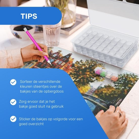 RubyeÂ® Aufbewahrungsbox für Diamantmalerei - Sortierbox - Diamantmalerei für Erwachsene - Stifte - Pinzette - Aufbewahrungsbox 84 Boxen