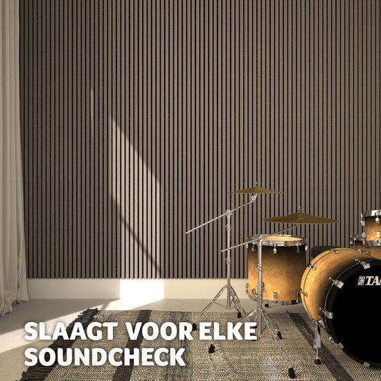 tectake® 2er-Set Akustikpaneele Sonic Wall - Schallabsorbierendes Paneel - Schalldämmung - Größe pro Paneel (LxBxH): ca. 120x60x2,1cm - Verschiedene Farben - Eiche dunkel