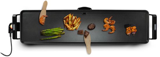 Bourgini Grillplatte XXL – Backblech – Grillgerät – 90 x 24 cm – Teppanyaki – 8–10 Personen – Antihaftbeschichtung – 2200 W