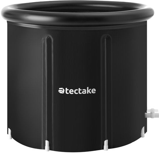 tectake® Eisbad Helsinki – Ice Bath – Sitzbad – Ø 75 x 75 cm – 320 Liter – Zusammenklappbarer Eistonnen mit Aluminiumrahmen und Abdeckung – 3-fach isoliert – Tauchbad inklusive Tragetasche, Wasserkissen und Pumpe