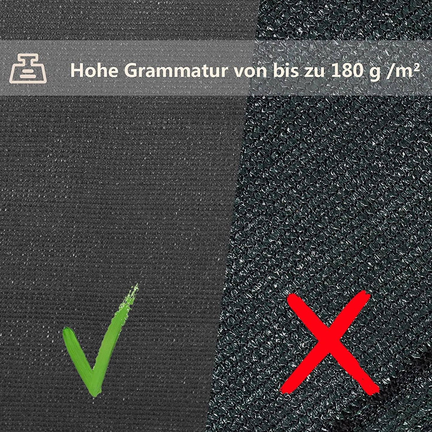 WOLTU Gartenzaun HDPE 180 g/m² Anthrazit – 1,8 x 15 m