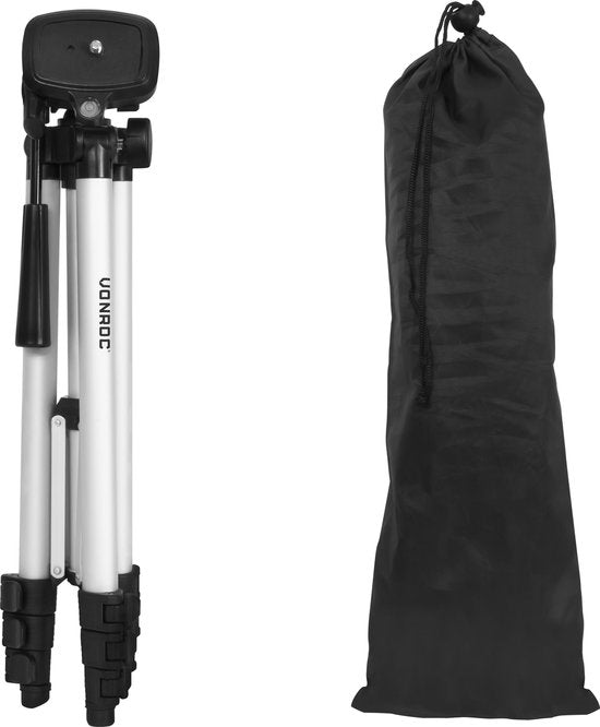VONROC Messwerkzeug-Stativ 37-110cm - Stativ - Universal ¼" - Baustativ - Laser-Stativ - Inkl. Aufbewahrungstasche
