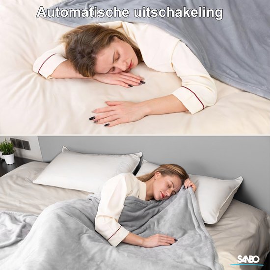 Sanbo Electric Blanket - 120 x 160 cm - Maschinenwaschbar - Decke - 1 Person - 3 Stufen - Mit Timer - Wärmedecke