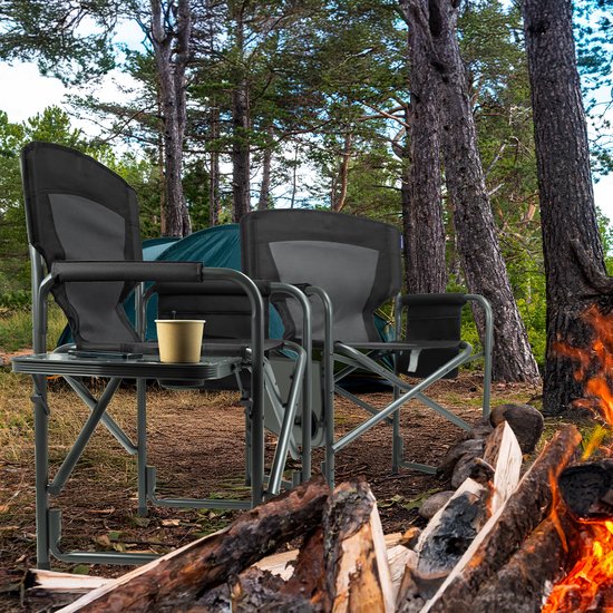 TRVLMORE - Campingstühle - Duo Pack - Zusammenklappbar - 120 kg Belastbarkeit - Schwarz