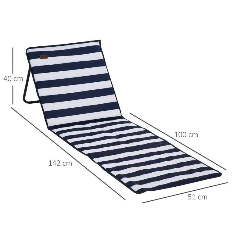 Outsunny Strandliege - faltbar & verstellbar - 142 x 51 x 40cm - Schwarz/Weiß