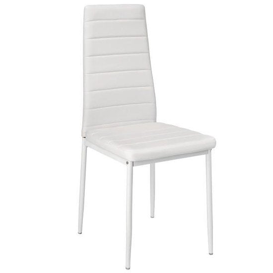 tectake - 4 Stück Esszimmerstühle , weiß , Esszimmerstühle 401845