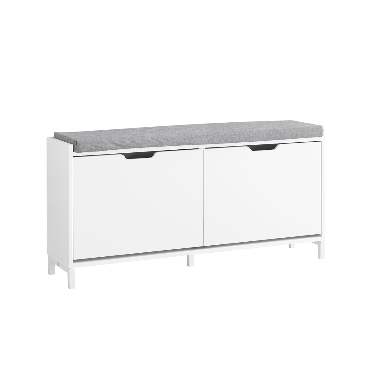 sobuy Schuhschrank Schuhbank FSR151-L-W - 105 x 24 x 52 cm - weiß mit grauem Polster