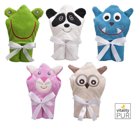 Vitality Pur - Babyhandtuch - 100% Baumwolle - Bademantel Panda