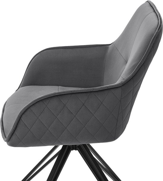 Esszimmerstuhl / Drehstuhl / Eimerstuhl Clyde - Dunkelgrau - Metallgestell