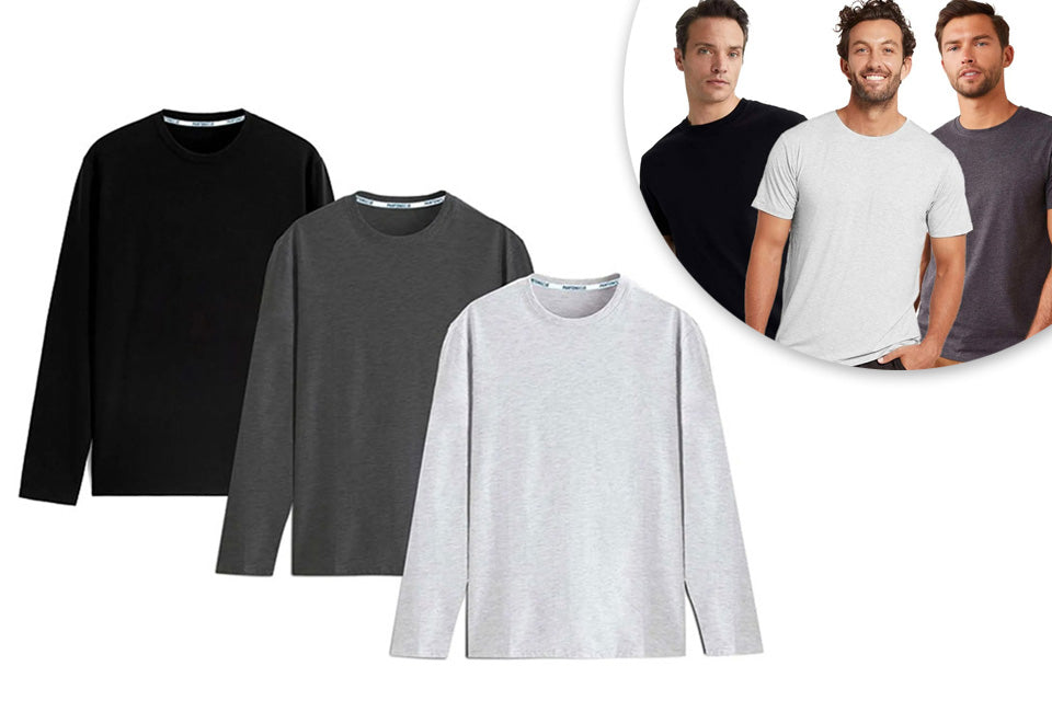 Pantoneclo bequeme Cartoon-T-Shirts - Lange Ärmel - 3er-Set - Größe XL