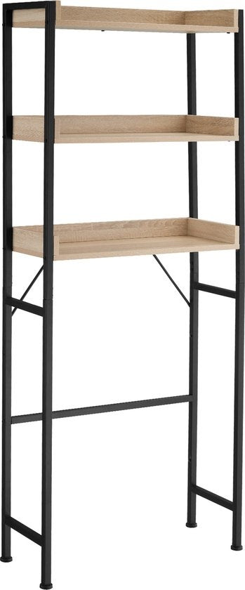 tectake Badregal Seattle 67 x 25 x 165,5 cm Industrielles helles Holz, Eiche Sonoma - 404864