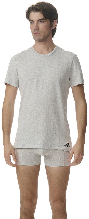 adidas Sportswear 3er-Pack T-Shirt mit Rundhalsausschnitt – Active Core Cotton – Unterhemd für Herren – schwarz/weiß/grau meliert