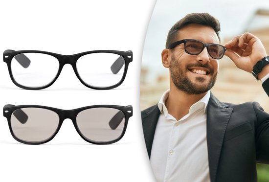 Milanoro - Praktische Lese- und Sonnenbrille in einem inklusive kostenlosem Schutzetui - Schildkrötenmotiv - +2