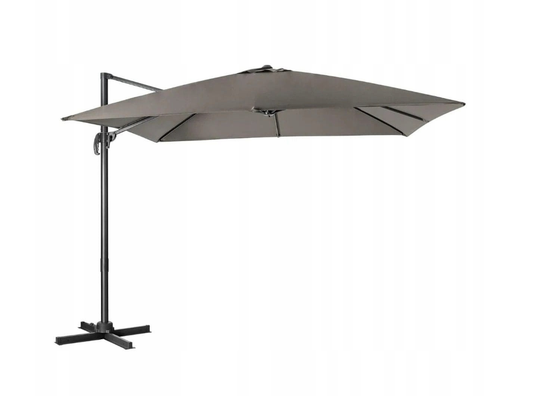 Coast Terrassen-Sonnenschirm - 3 Neigungen - 360 Grad Drehung - 300 x 300 x 273 cm - Grau